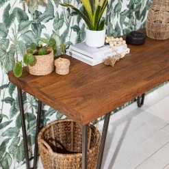 Wolf-Möbel Bureau Bubry - Acacia massif / Fer - Acacia / Anthracite -Meubles de salle à manger Soldes Magasin 1000246833 220610 030 DETAILS P000000001000246833