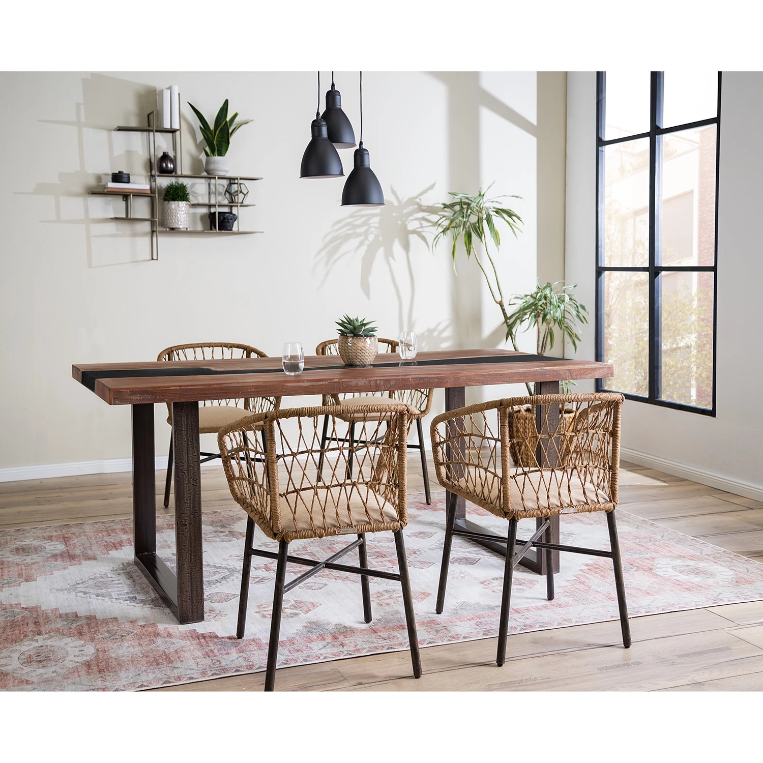 Ars manufacti Table Lalley - Acacia massif / Fer - Acacia / Anthracite 2 Ars manufacti Table Lalley - Acacia massif / Fer - Acacia / Anthracite – Image 2