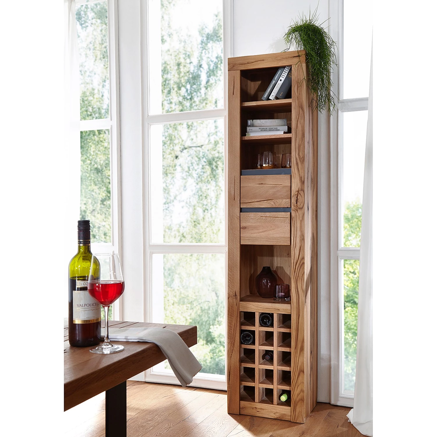 Naturoo Rangement bouteilles Gerville - Chêne sauvage massif / Métal - Chêne sauvage / Anthracite 3 Naturoo Rangement bouteilles Gerville - Chêne sauvage massif / Métal - Chêne sauvage / Anthracite – Image 3