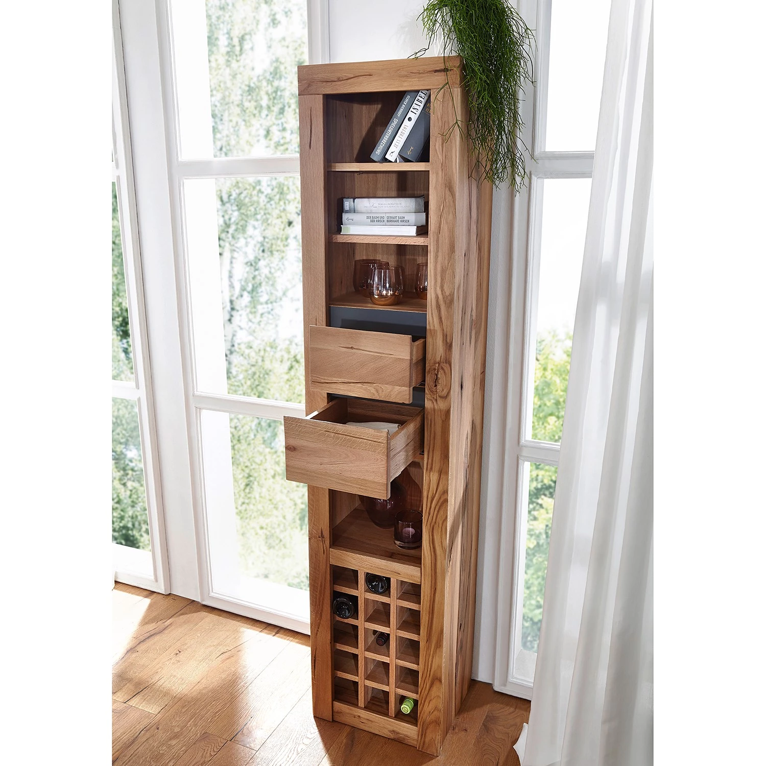 Naturoo Rangement bouteilles Gerville - Chêne sauvage massif / Métal - Chêne sauvage / Anthracite 4 Naturoo Rangement bouteilles Gerville - Chêne sauvage massif / Métal - Chêne sauvage / Anthracite – Image 4