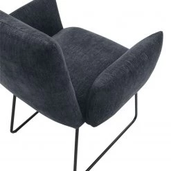 Red Living Chaises accoudoirs Malaville (lot de 2) - Chenille / Fer - Gris / Noir -Meubles de salle à manger Soldes Magasin 1000249503 210225 14224300018 DETAILS P000000001000249503