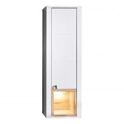 Loftscape Armoire murale Cordelle I - Éclairage inclus - Blanc mat / Hêtre sauvage