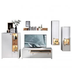 Loftscape Armoire murale Cordelle I - Éclairage inclus - Blanc mat / Hêtre sauvage -Meubles de salle à manger Soldes Magasin 1000249566 210302 14401500013 DETAILS P000000001000249566
