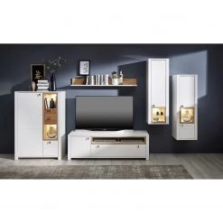 Loftscape Buffet haut Cordelle I - Éclairage inclus - Blanc mat / Hêtre sauvage -Meubles de salle à manger Soldes Magasin 1000249572 210630 15440500005 MOOD DETAILS P000000001000249572 mood