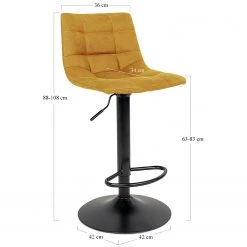 Red Living Chaises de Bar Bazian (lot de 2) - Microfibre / Acier - Jaune moutarde -Meubles de salle à manger Soldes Magasin 1000254099 210317 15102200055 SKETCH DETAILS P000000001000254099 sketch