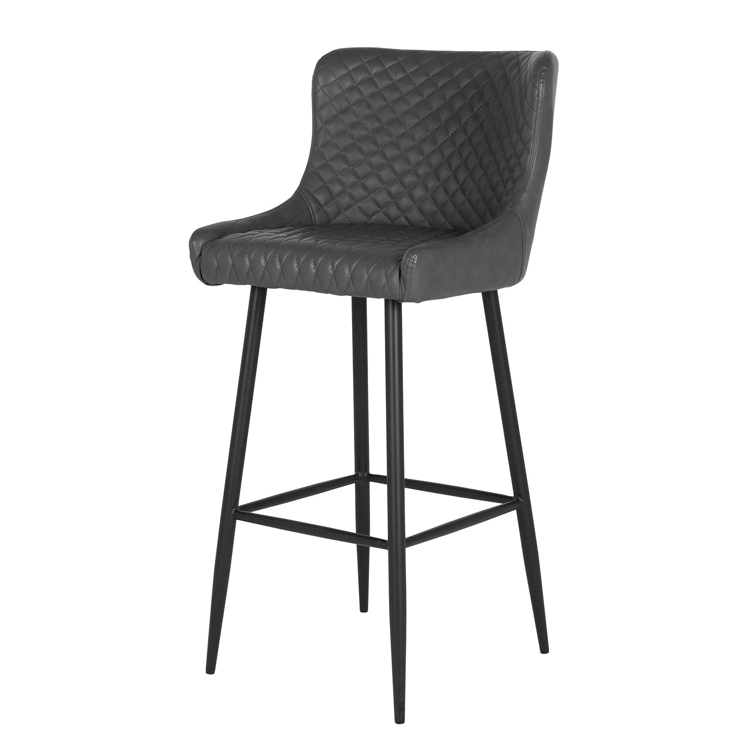 Red Living Chaise de bar Batilly II - Imitation cuir / Acier - Gris foncé 1 Red Living Chaise de bar Batilly II - Imitation cuir / Acier - Gris foncé