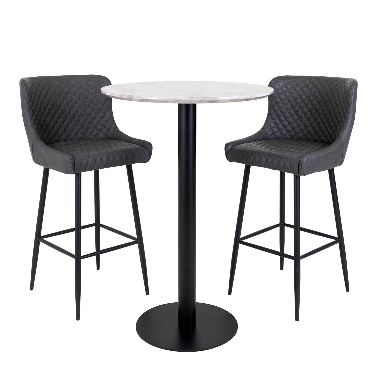 Red Living Chaise de bar Batilly II - Imitation cuir / Acier - Gris foncé 2 Red Living Chaise de bar Batilly II - Imitation cuir / Acier - Gris foncé – Image 2