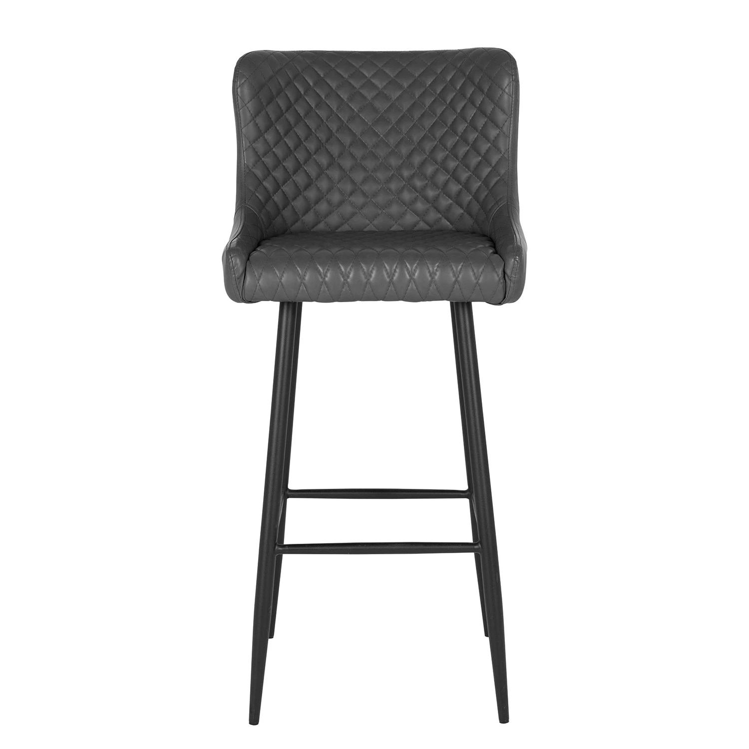 Red Living Chaise de bar Batilly II - Imitation cuir / Acier - Gris foncé 3 Red Living Chaise de bar Batilly II - Imitation cuir / Acier - Gris foncé – Image 3