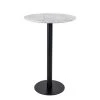 Jack & Alice Table haute Gavrelle - Imitation marbre blanc - Noir