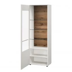 GWINNER Vitrine Bellano - Placage en bois véritable - Mat blanc / Chêne de poutre - Butoir à gauche - Sans éclairage 10 GWINNER Vitrine Bellano - Placage en bois véritable - Mat blanc / Chêne de poutre - Butoir à gauche - Sans éclairage -Meubles de salle à manger Soldes Magasin 1000254915 210511 10460400123 DETAILS P000000001000254915