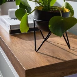 Fredriks Buffet Namona I - Éclairage inclus - Imitation chêne / Blanc -Meubles de salle à manger Soldes Magasin 1000255076 220803 065 DETAILS P000000001000255076