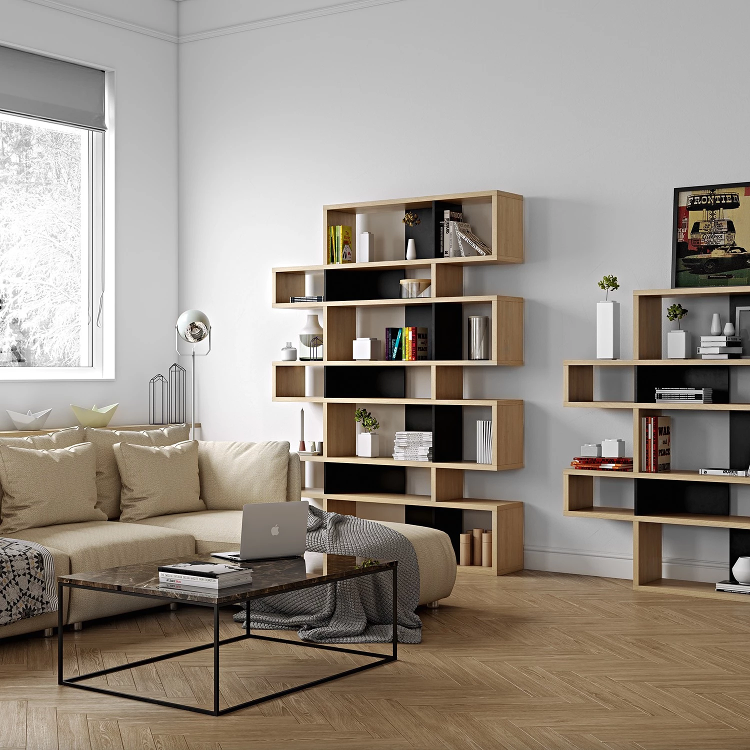 Temahome Étagère London III - Chêne / Noir 2 Temahome Étagère London III - Chêne / Noir – Image 2