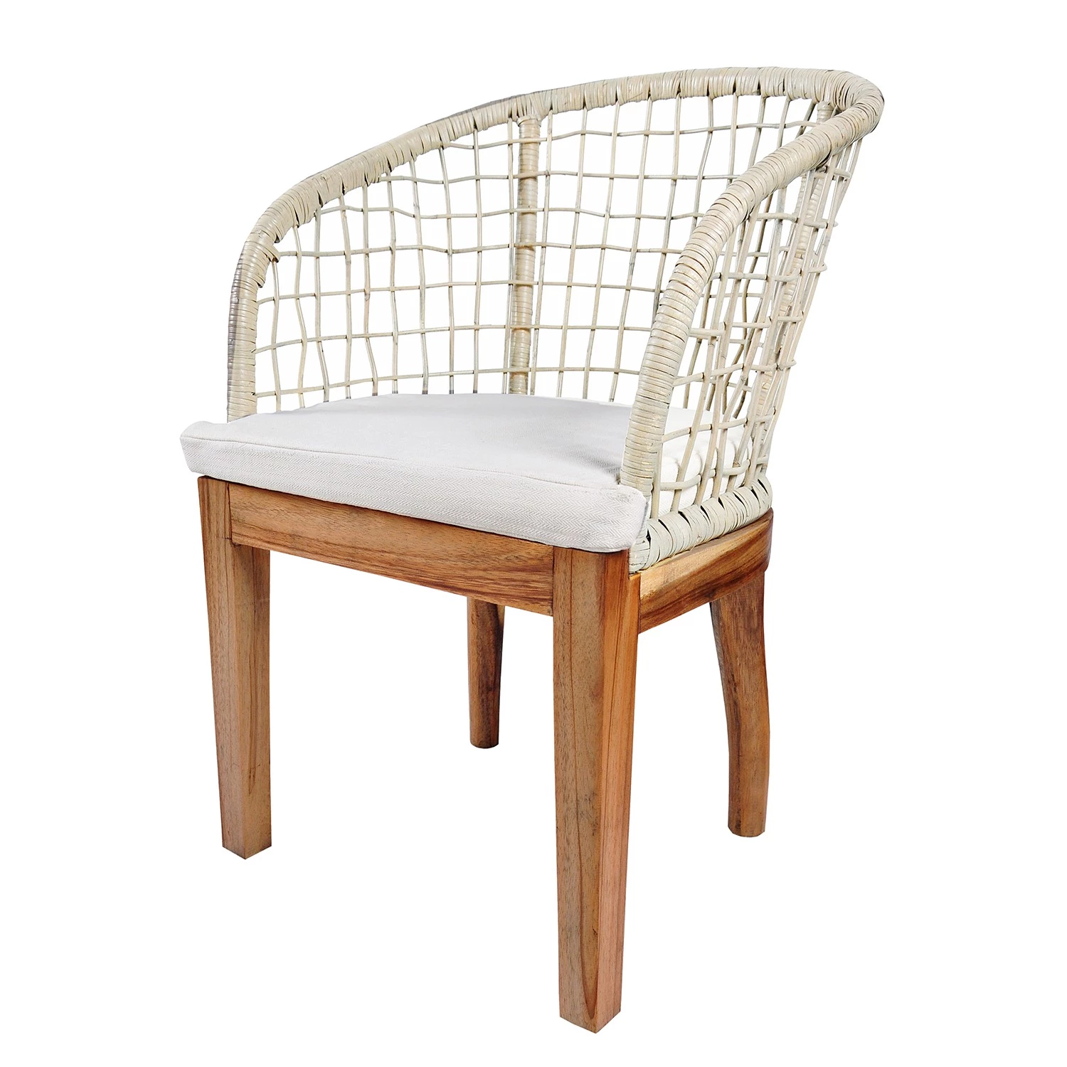 Ars Natura Chaises à accoudoirs Le Puy - Tissu / Rotin et suar massif - Blanc / Rotin couleur crème et suar 1 Ars Natura Chaises à accoudoirs Le Puy - Tissu / Rotin et suar massif - Blanc / Rotin couleur crème et suar