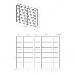 Temahome Étagère Pombal III - Chêne -Meubles de salle à manger Soldes Magasin 1000255998 210331 14493700219 SKETCH DETAILS P000000001000255998 sketch