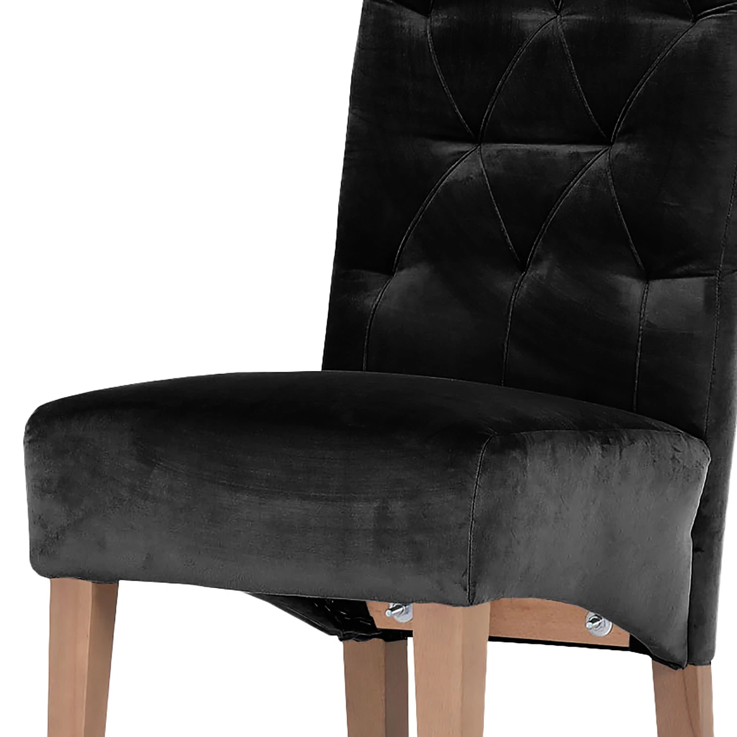 Red Living Chaise capitonnée Selda II - Velours / Hêtre massif - Noir 4 Red Living Chaise capitonnée Selda II - Velours / Hêtre massif - Noir – Image 4