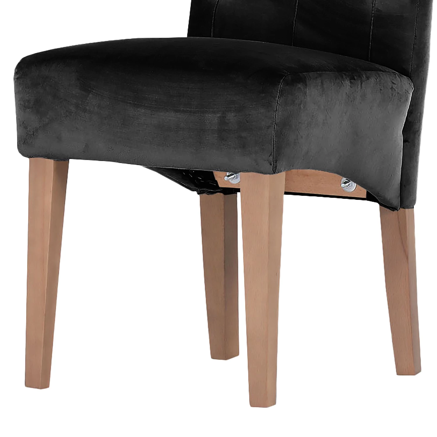 Red Living Chaise capitonnée Selda II - Velours / Hêtre massif - Noir 5 Red Living Chaise capitonnée Selda II - Velours / Hêtre massif - Noir – Image 5