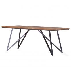 Red Living Table Boussens - Bois recyclé / Fer - Bois recyclé / Noir