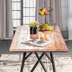 Red Living Table Boussens - Bois recyclé / Fer - Bois recyclé / Noir -Meubles de salle à manger Soldes Magasin 1000256728 210407 14282100087 DETAILS P000000001000256728