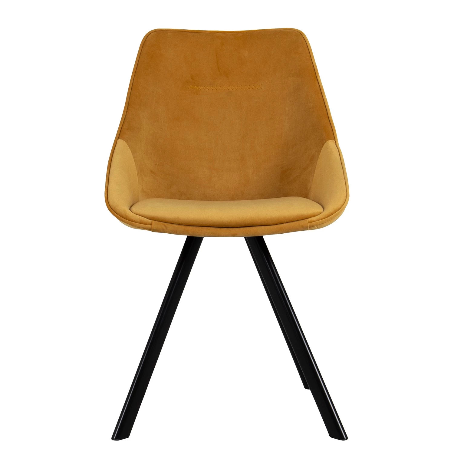 Tenzo Chaises capitonnées Ritz (lot de 2) - Velours / Métal - Jaune doré 2 Tenzo Chaises capitonnées Ritz (lot de 2) - Velours / Métal - Jaune doré – Image 2