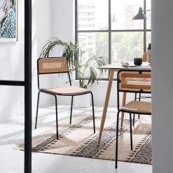 Ars manufacti Chaises Soru - Rotin / Fer - Rotin / Noir -Meubles de salle à manger Soldes Magasin 1000257235 220620 020 MOOD DETAILS P000000001000257235 mood