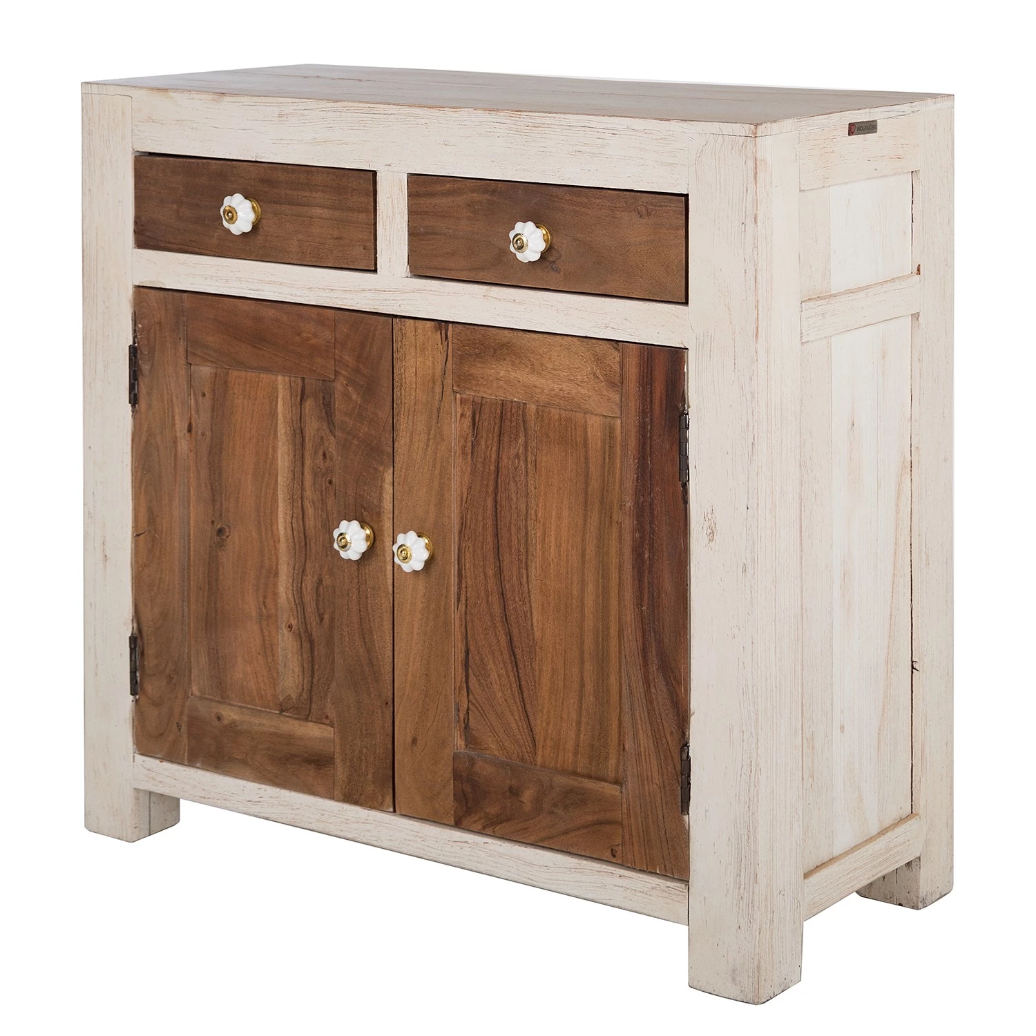 Wolf-Möbel Buffet Maison II - Acacia massif - Acacia couleur pierre / Blanc cassé 1 Wolf-Möbel Buffet Maison II - Acacia massif - Acacia couleur pierre / Blanc cassé