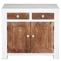 Wolf-Möbel Vaisselier Maison - Acacia massif - Acacia couleur pierre / Blanc cassé -Meubles de salle à manger Soldes Magasin 1000257397 211216 08184900090 DETAILS P000000001000257397