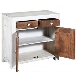 Wolf-Möbel Vaisselier Maison - Acacia massif - Acacia couleur pierre / Blanc cassé -Meubles de salle à manger Soldes Magasin 1000257397 211216 08185000096 DETAILS P000000001000257397