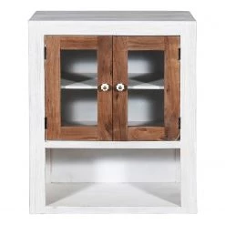 Wolf-Möbel Vaisselier Maison - Acacia massif - Acacia couleur pierre / Blanc cassé -Meubles de salle à manger Soldes Magasin 1000257397 211216 081912000108 DETAILS P000000001000257397