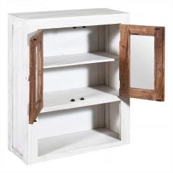 Wolf-Möbel Vaisselier Maison - Acacia massif - Acacia couleur pierre / Blanc cassé -Meubles de salle à manger Soldes Magasin 1000257397 211216 081912000114 DETAILS P000000001000257397