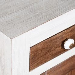 Wolf-Möbel Vaisselier Maison - Acacia massif - Acacia couleur pierre / Blanc cassé -Meubles de salle à manger Soldes Magasin 1000257397 211216 081944000126 DETAILS P000000001000257397