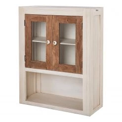 Wolf-Möbel Vaisselier Maison - Acacia massif - Acacia couleur pierre / Blanc cassé -Meubles de salle à manger Soldes Magasin 1000257397 220406 038 DETAILS P000000001000257397