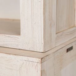 Wolf-Möbel Vaisselier Maison - Acacia massif - Acacia couleur pierre / Blanc cassé -Meubles de salle à manger Soldes Magasin 1000257397 220406 042 DETAILS P000000001000257397