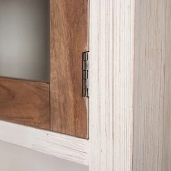 Wolf-Möbel Vaisselier Maison - Acacia massif - Acacia couleur pierre / Blanc cassé -Meubles de salle à manger Soldes Magasin 1000257397 220406 070 DETAILS P000000001000257397