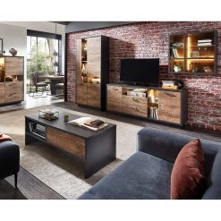 Red Living Vitrine Batey - Imitation chêne de Havel / Graphite -Meubles de salle à manger Soldes Magasin 1000257535 210413 13394800004 MOOD DETAILS P000000001000257535 mood