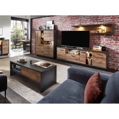 Red Living Étagère murale Batey I - Imitation chêne de Havel / Graphite -Meubles de salle à manger Soldes Magasin 1000257538 210413 13401000017 MOOD DETAILS P000000001000257538 mood