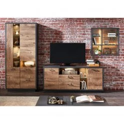 Red Living Étagère murale Batey II - Imitation chêne de Havel / Graphite -Meubles de salle à manger Soldes Magasin 1000257541 210413 13402300026 MOOD DETAILS P000000001000257541 mood