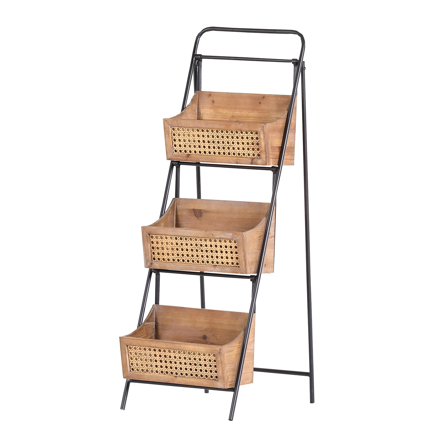 Red Living Étagère Nasva - Sapin massif / Métal - Sapin / Noir 1 Red Living Étagère Nasva - Sapin massif / Métal - Sapin / Noir