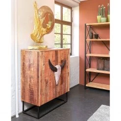 Naturoo Commode Muhu - Manguier massif / Métal - Manguier / Noir -Meubles de salle à manger Soldes Magasin 1000259765 210421 08210100029 MOOD DETAILS P000000001000259765 mood