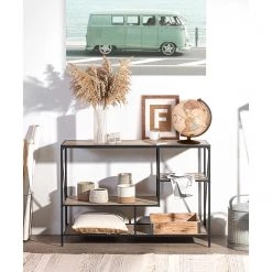 Red Living Étagère Cap Cana I - Placage en bois véritable / Métal - Araucaria de Chine / Noir -Meubles de salle à manger Soldes Magasin 1000259772 210421 08211600044 MOOD DETAILS P000000001000259772 mood