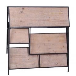 Red Living Étagère Cap Cana I - Placage en bois véritable / Métal - Araucaria de Chine / Noir -Meubles de salle à manger Soldes Magasin 1000259772 210601 10150300012 DETAILS P000000001000259772