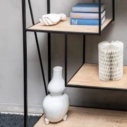 Red Living Étagère Cap Cana II - Placage en bois véritable / Métal - Araucaria de Chine / Noir -Meubles de salle à manger Soldes Magasin 1000259773 210720 15345700008 DETAILS P000000001000259773