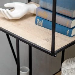 Red Living Étagère Cap Cana II - Placage en bois véritable / Métal - Araucaria de Chine / Noir -Meubles de salle à manger Soldes Magasin 1000259773 210720 15345700010 DETAILS P000000001000259773