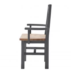 Maison Belfort Chaise à accoudoirs Balignton - Pin massif - Gris -Meubles de salle à manger Soldes Magasin 1000260736 211116 12545500240 DETAILS P000000001000260736