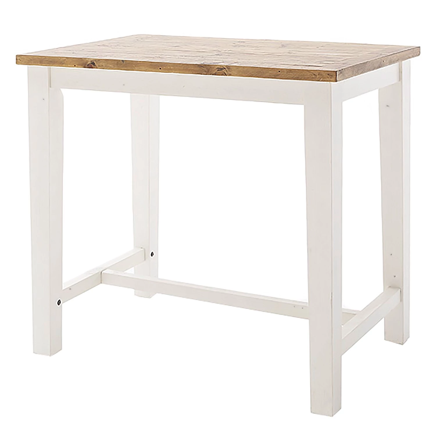 Maison Belfort Table haute Balignton - Pin massif - Pin / Blanc 1 Maison Belfort Table haute Balignton - Pin massif - Pin / Blanc