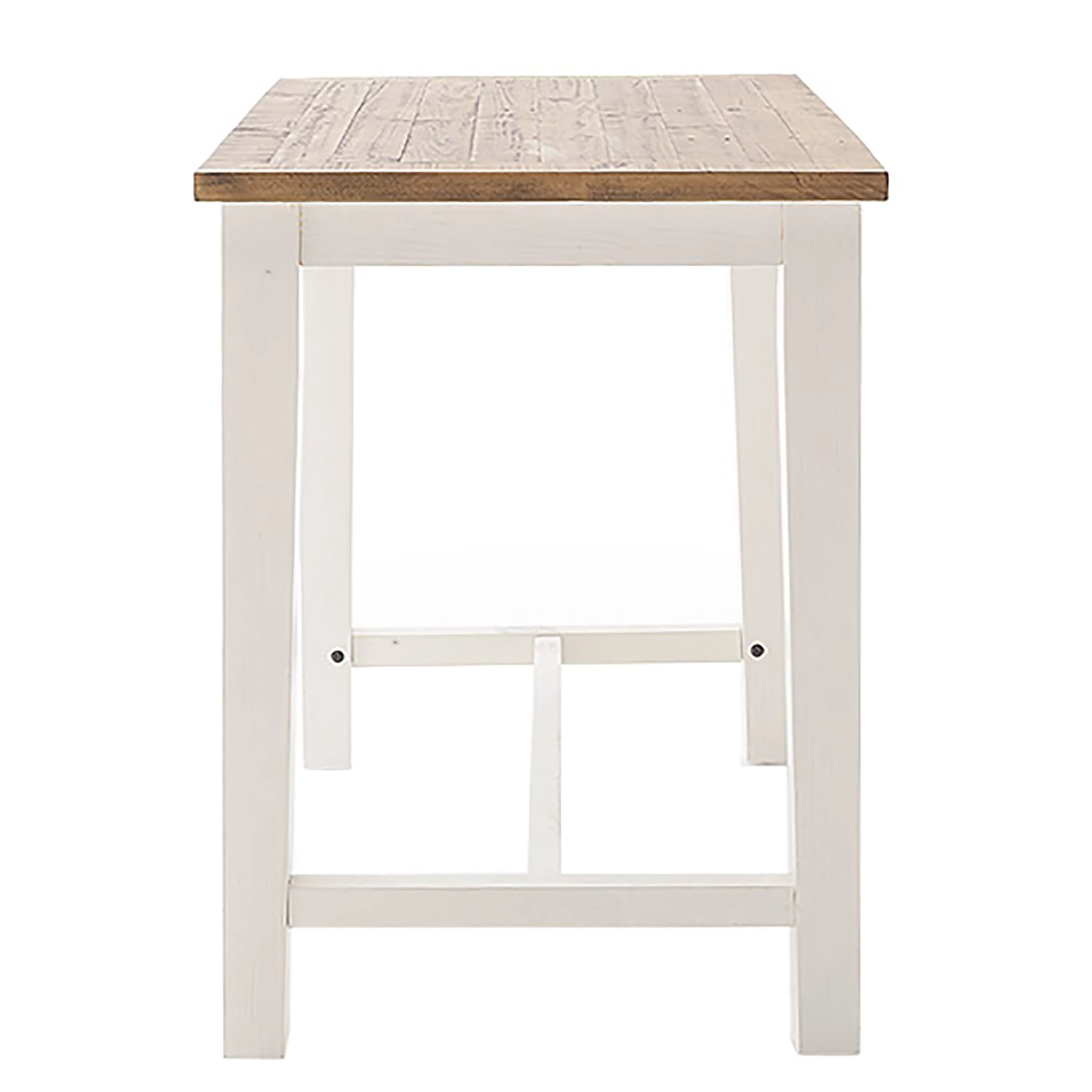 Maison Belfort Table haute Balignton - Pin massif - Pin / Blanc 5 Maison Belfort Table haute Balignton - Pin massif - Pin / Blanc – Image 5