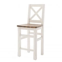 Maison Belfort Chaise de bar Balignton - Pin massif - Pin / Blanc