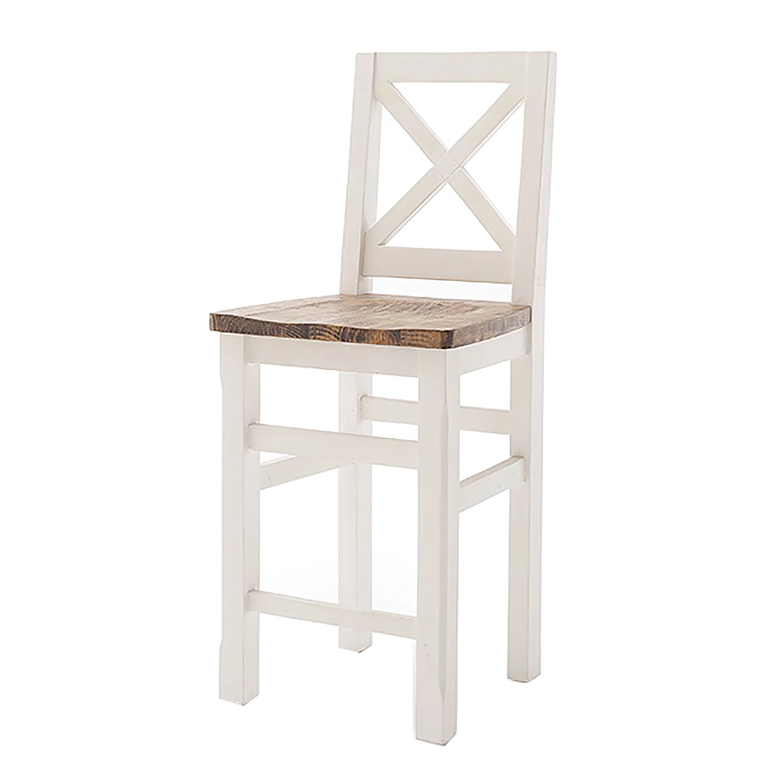 Maison Belfort Chaise de bar Balignton - Pin massif - Pin / Blanc 1 Maison Belfort Chaise de bar Balignton - Pin massif - Pin / Blanc