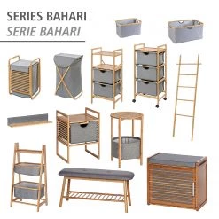 WENKO Étagère murale Bahari - Bambou massif - Marron / Gris -Meubles de salle à manger Soldes Magasin 1000260945 210423 13344500152 DETAILS P000000001000260945
