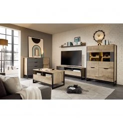 Red Living Étagère murale Cocody - Imitation chêne Montana / Gris -Meubles de salle à manger Soldes Magasin 1000261324 210426 09134400036 MOOD DETAILS P000000001000261324 mood