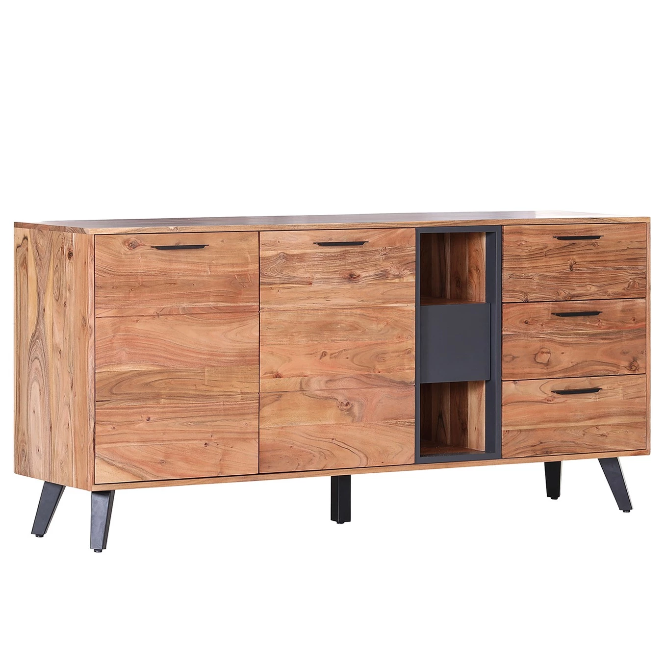 Naturoo Buffet Manabi - Acacia massif - Acacia / Anthracite 1 Naturoo Buffet Manabi - Acacia massif - Acacia / Anthracite